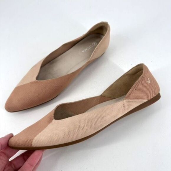 Vivaia Pointed-Toe V-Cut Flats (Valencia 2.0) Wheat Nature Size 11.5,  41.5 - Picture 1 of 11